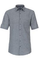 Redmond Casual Regular Fit Linnen Overhemd marine/wit, Ruit - thumbnail