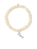 Sydney Evan bracelet Love Script en or 14ct orné de diamants et de pierre de lune - Argent