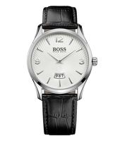 Horlogeband Hugo Boss HB-288-1-14-2930 / HB659302730 Croco leder Zwart 22mm