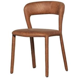 WOOOD Noble Eetkamerstoelen - Leerlook - Cognac - Set van 2