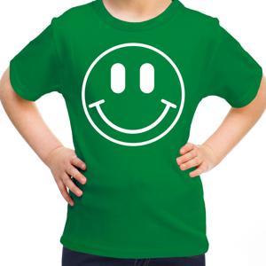 Verkleed T-shirt voor meisjes - Smile Emoticon - groen - carnaval - feestkleding voor kinderen