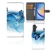 Samsung Galaxy A24 4G | Telefoonhoesje | Met pasjeshouder | Vlinders