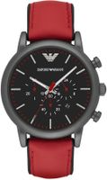 Horlogeband Armani AR1971 Leder Rood 22mm