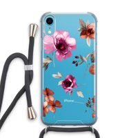 Geschilderde bloemen: iPhone XR Transparant Hoesje met koord