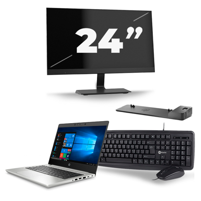 HP ProBook 430 G7 - Intel Core i5-10e Generatie - 13 inch - 16GB RAM - 256GB SSD - Windows 11 + 1x 24 inch Monitor