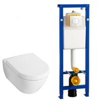 Villeroy & Boch Subway 2.0 toiletset met luxe zitting, Wisa reservoir en Argos Wit Knop 0124005/0124060/0704406/