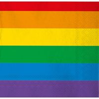 80x Regenboog thema Gay Pride versiering papieren wegwerp servetten 33 x 33 cm   -