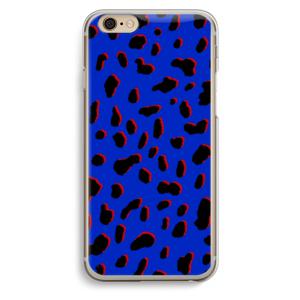 Blue Leopard: iPhone 6 / 6S Transparant Hoesje