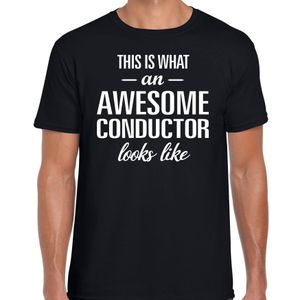 Awesome conductor / geweldige dirigent cadeau t-shirt zwart voor heren
