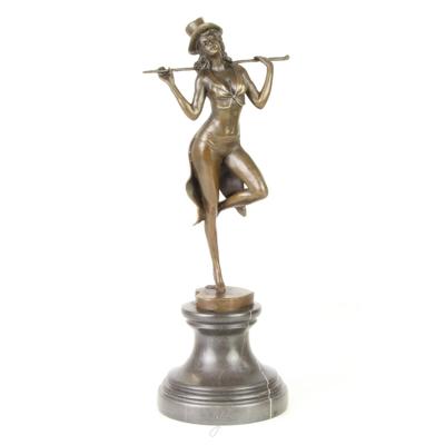 A BRONZE SCULPTURE OF A REVUE DANCER