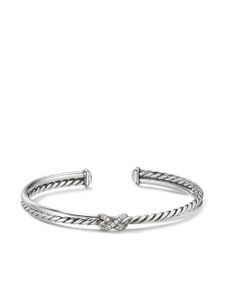 David Yurman bracelet Petite X Center Station en argent sterling pavé de diamants (5,2 mm)