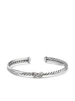 David Yurman bracelet Petite X Center Station en argent sterling serti de diamants - thumbnail