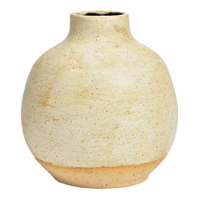 Vaas van keramiek in beige (B/H/D) 16x18x16cm alleen voor droogbloemen.