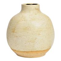 Vaas van keramiek in beige (B/H/D) 16x18x16cm alleen voor droogbloemen.