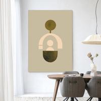 Urban Cotton Wandkleed 'Forma 2 Beige' 110 x 145cm in Frame - black