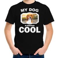 Honden liefhebber shirt Beagle my dog is serious cool zwart voor kinderen XL (158-164)  -