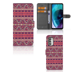 Motorola Moto G51 5G Telefoon Hoesje Aztec Paars