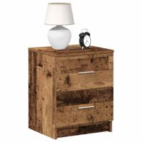 Nachtkastje met 2 lades 40x36x50 cm oud houtkleurig