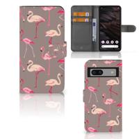 Google Pixel 7A | Telefoonhoesje | Met pasjeshouder | Flamingo