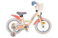 Disney Stitch Kinderfiets Meisjes 14 inch Crème Koraal Blauw - thumbnail