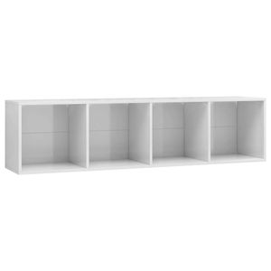 The Living Store Boekenkast - Hoogglans wit - 143 x 30 x 36 cm (B x D x H)