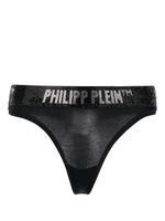 Philipp Plein string à logo strassé - Noir