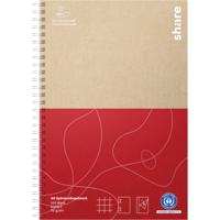 share 4-0016-A5 Collegeblok Natuur, Rood DIN A5 Geruit Aantal paginas: 100