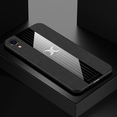 Voor iPhone XR XINLI stiksels doek Textue schokbestendig TPU beschermhoes (zwart)