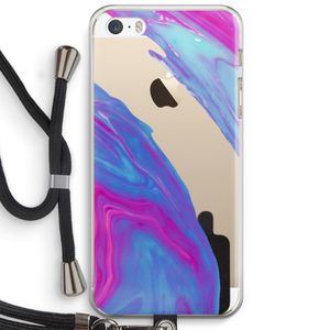 Zweverige regenboog: iPhone 5 / 5S / SE Transparant Hoesje met koord