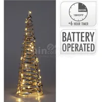 Kerstdecoratie Kegel Goud LED 40cm