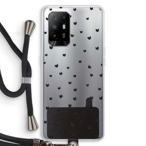 Kleine kattenkopjes: Oppo A95 5G Transparant Hoesje met koord