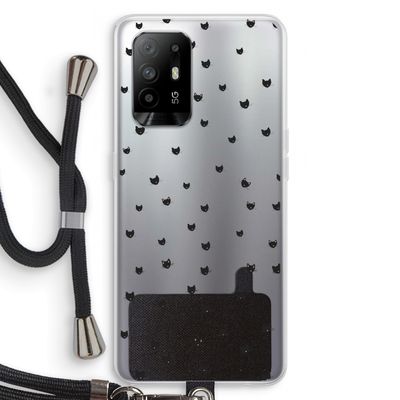Kleine kattenkopjes: Oppo A95 5G Transparant Hoesje met koord