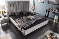 Elegant bed COSMOPOLITE 180x200cm zilvergrijs fluweel - 40559