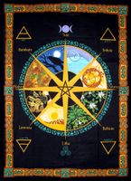 Katoenen Wandkleed Pagan Kalender - thumbnail