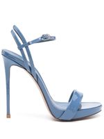 Le Silla sandales Gwen 120 mm en cuir verni - Bleu