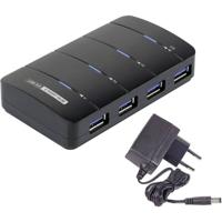 Renkforce USB 3.2 Gen 1-hub 4 poorten Met status-LEDs Zwart - thumbnail