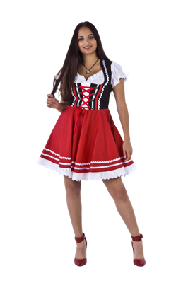 Mini dirndl zwart-rood
