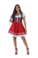 Mini dirndl zwart-rood