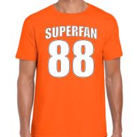 Superfan nummer 88 oranje t-shirt Holland / Nederland supporter EK/ WK voor heren Superfan nummer 88 oranje t-shirt Holland / Nederland supporter EK/ WK voor heren