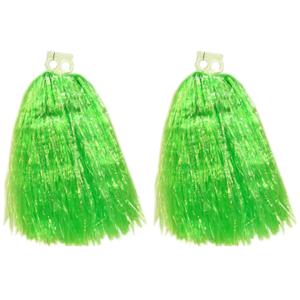 Cheerball/pompom - 6x - groen - met ringgreep - 33 cm - cheerleader verkleed accessoires