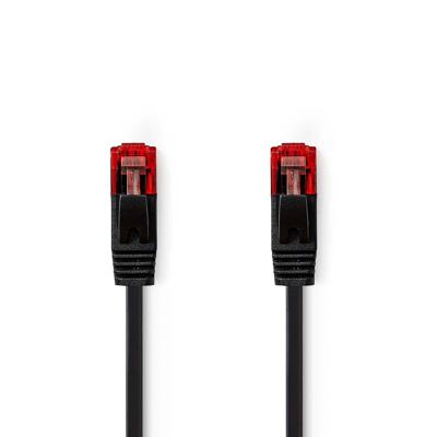 Nedis CAT6 Netwerkkabel | RJ45 Male | RJ45 Male | U/UTP | 2.00 m | Snagless | Plat | PVC | Zwart | Label - CCGL85215BK20