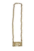 Gouden schakelketting Bitch   -