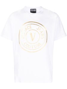 Versace Jeans Couture t-shirt à imprimé métallisé - Blanc