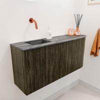 Toiletmeubel Mondiaz Joya Dlux | 91.6 cm | Meubelkleur Shadow | Faye wastafel Sombra Wasbak Links | Zonder kraangat(en)