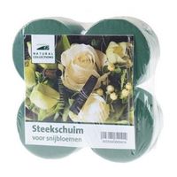 8x Rond groen steekschuim/oase blok nat 8 x 5 cm