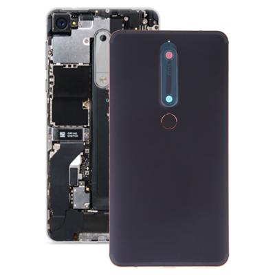 Batterij terug te dekken met camera lens & kant toetsen voor Nokia 6 1/6 (2018)/6 (2nd gen) (zwart)