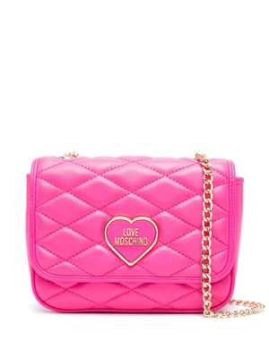 Love Moschino sac à bandoulière matelassé à plaque logo - Rose