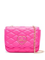 Love Moschino sac à bandoulière matelassé à plaque logo - Rose