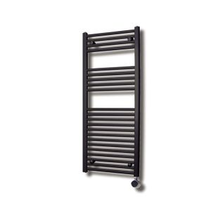 Sanicare Elektrische Design Radiator - 111.8 x 45 cm - 596 Watt - thermostaat zwart rechtsonder - zwart mat HRAEZ451118/A