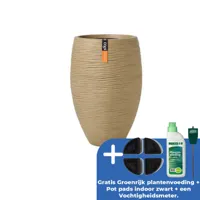 Vaas elegant rib nl d50h72cm beige